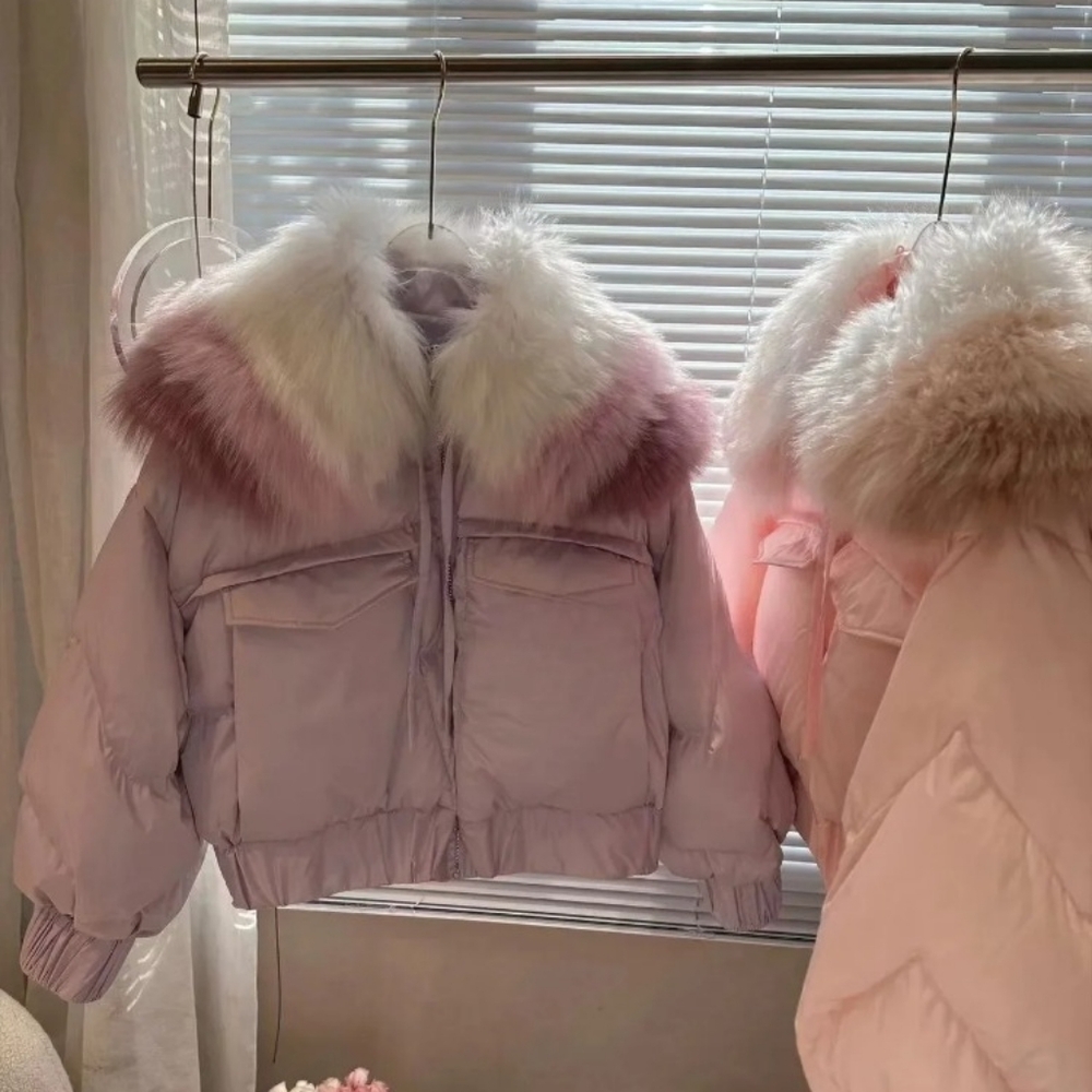White Goose Down Coat Real Fox Fur Collar Coat Thick Fashion 2025 New Winter - Picture 5 of 12